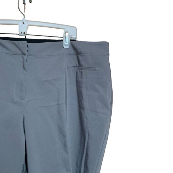 APT 9 Pants Womens 20W Gray Solid Stretch Cropped Dress Trousers Bottoms - Picture 3 of 8